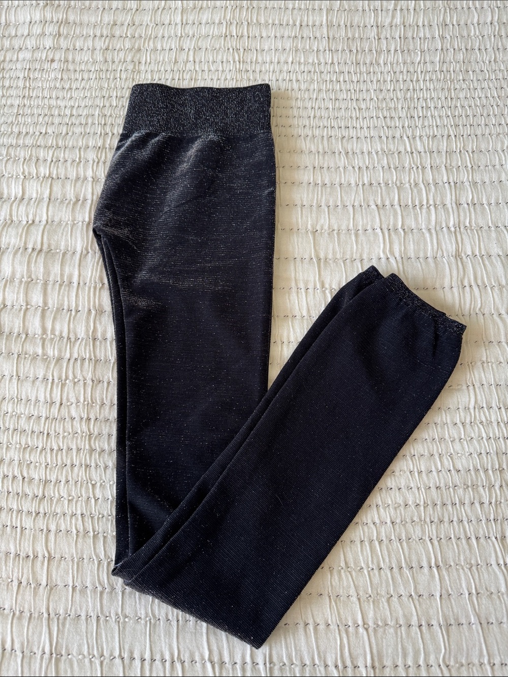 Zara Black Shimmer Leggings - Girls Sparkle Knit